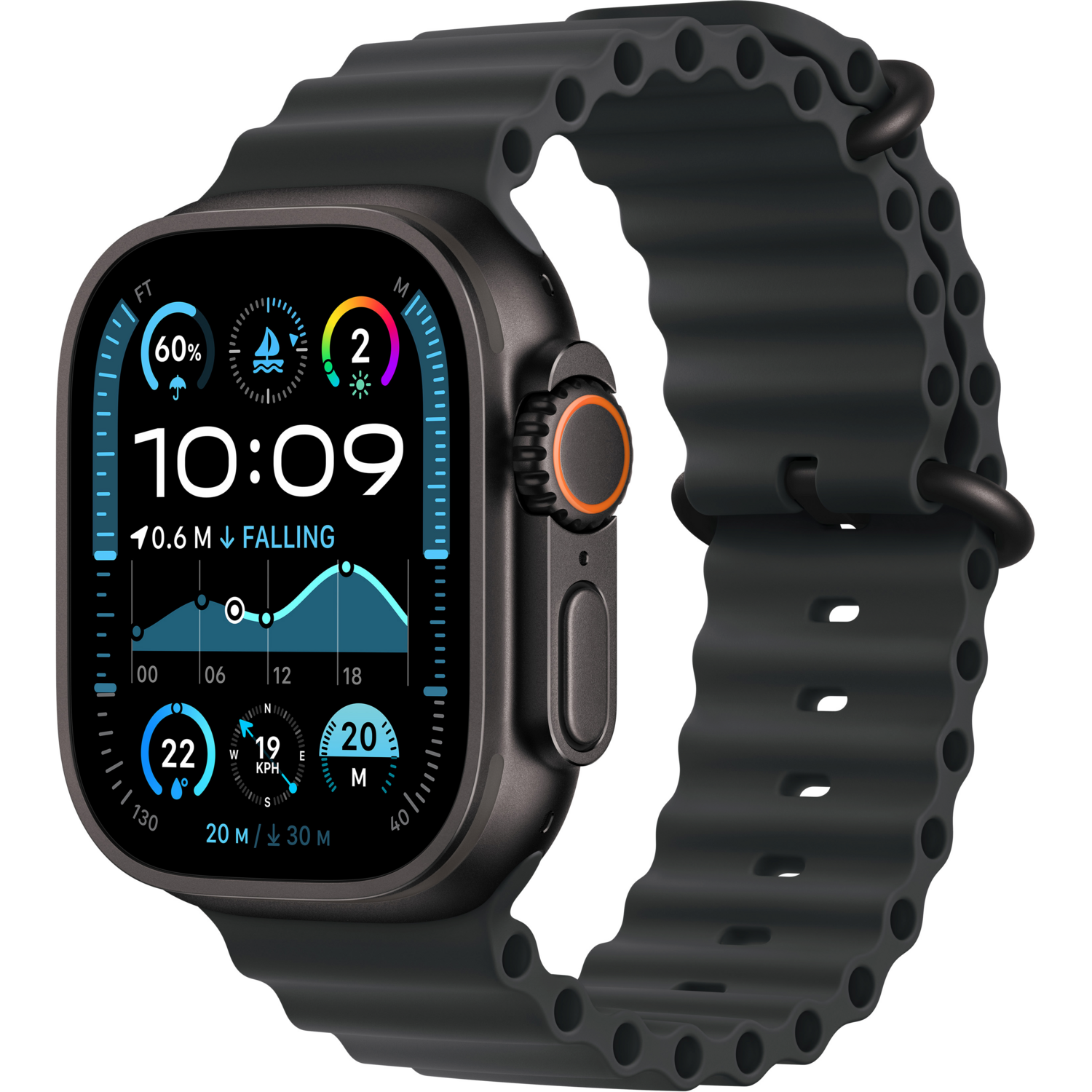 Смартгодинник Apple Watch Ultra 2 49mm Black Titanium Case with Black Ocean Band (2024)фото