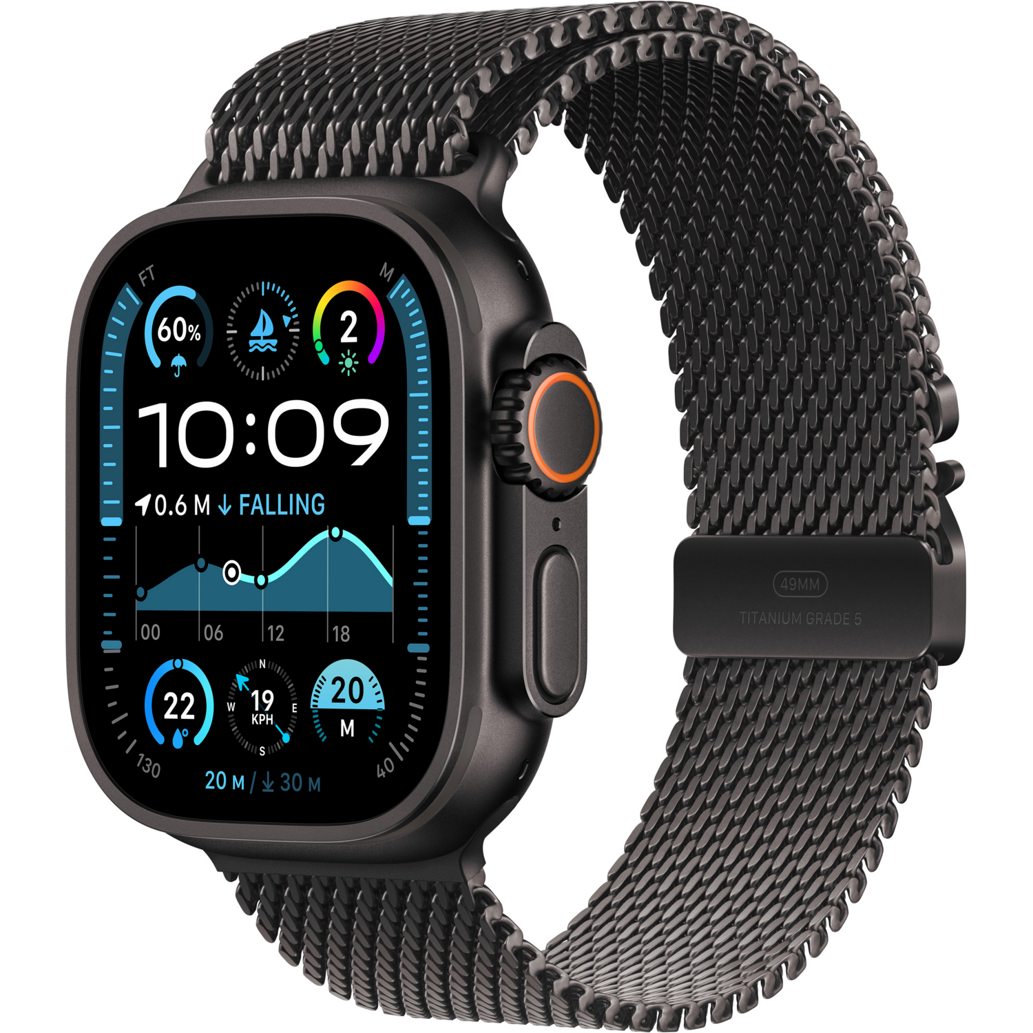 Смарт-часы Apple Watch Ultra 2 49mm Black Titanium Case with Black Titanium Milanese Loop - S (2024) фото 