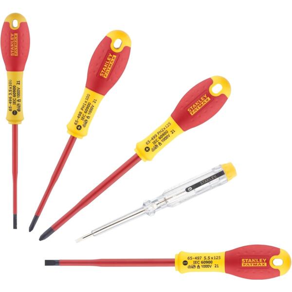 

Отвертка Stanley FatMax набор 5шт, для работ под напряжением 1000В (XTHT0-62692)