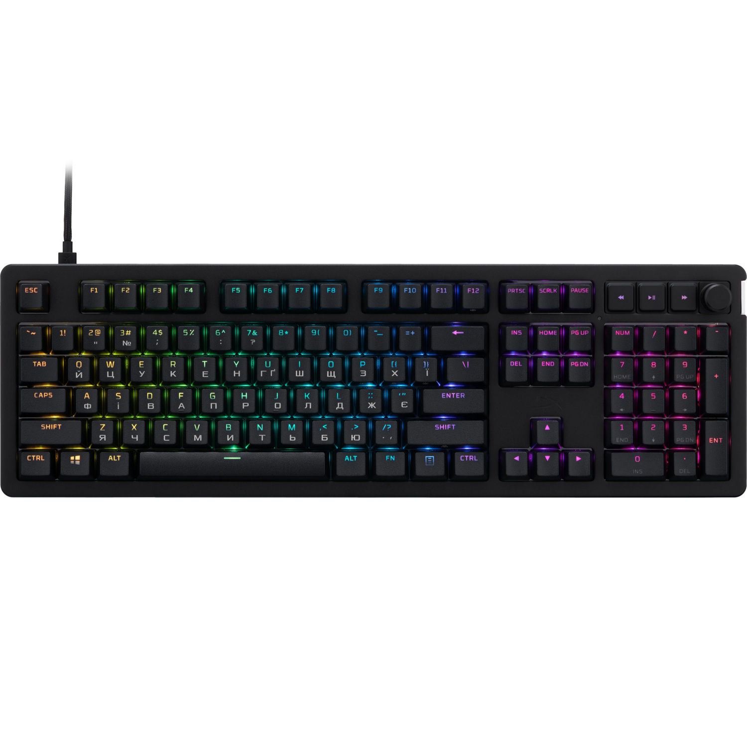 Игровая клавиатура HyperX Alloy Rise PBT HX Red USB RGB EN/UKR, Black (7G7A3AA) фото 