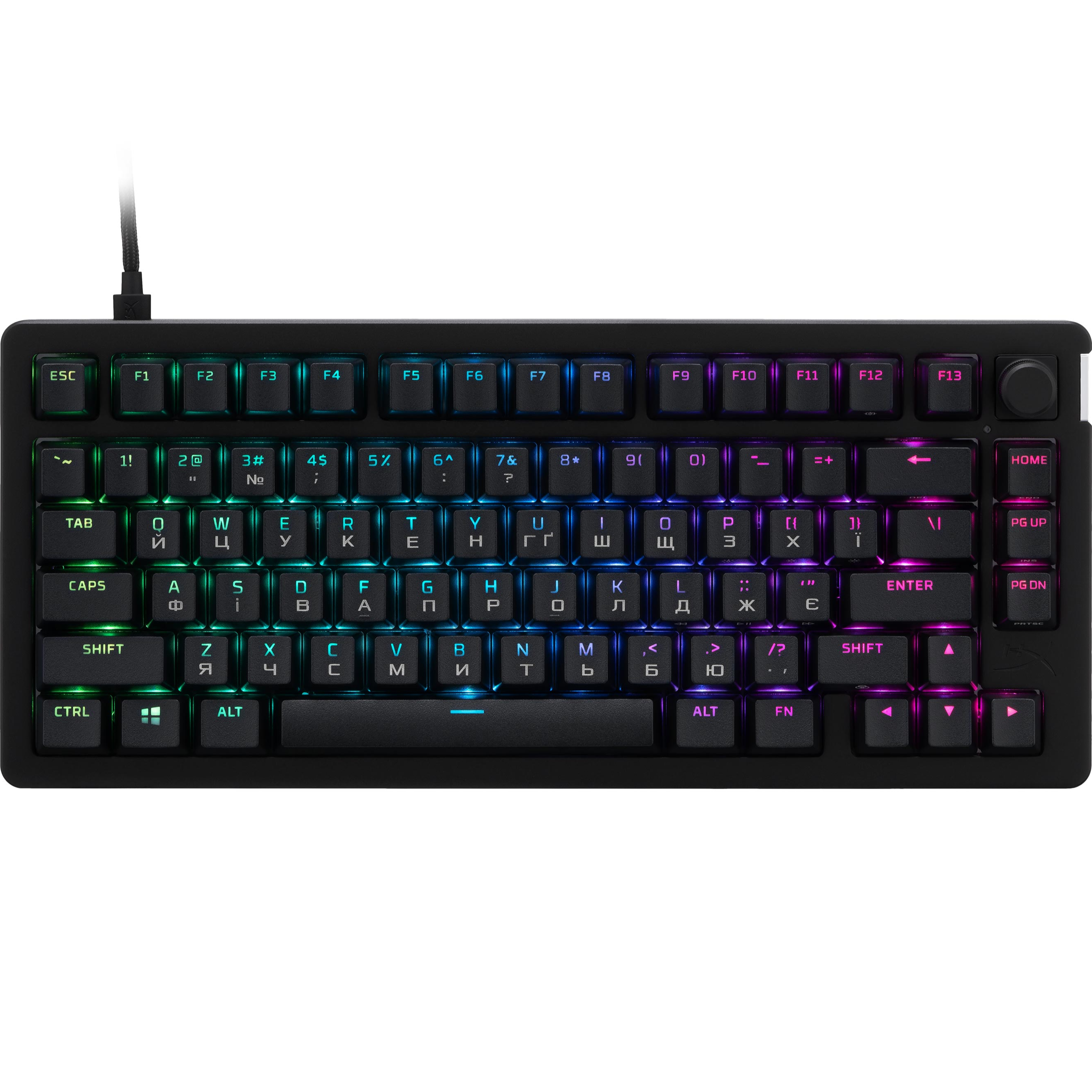 Игровая клавиатура HyperX Alloy Rise 75 PBT HX Red USB RGB EN/UKR, Black (7G7A4AA) фото 1