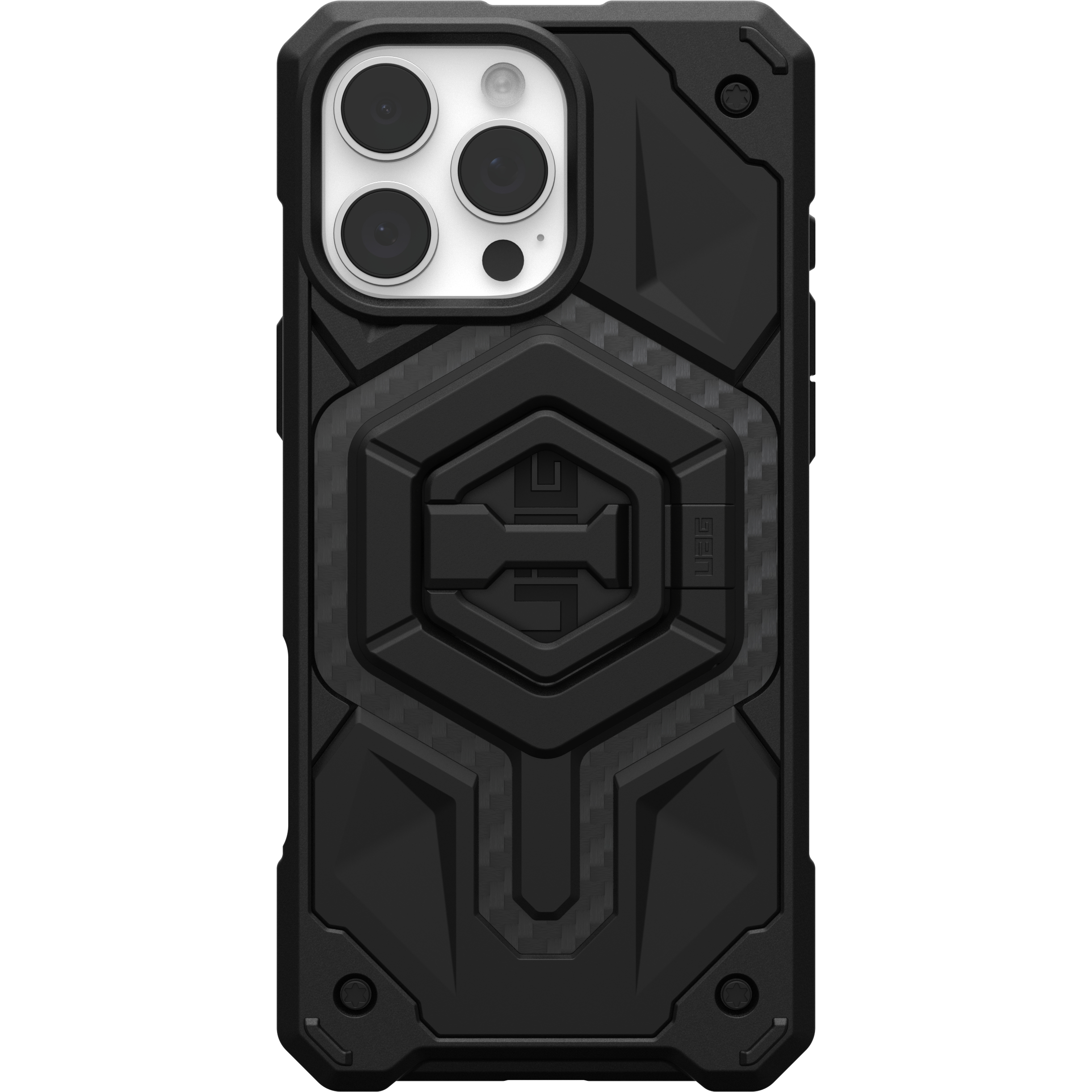 Чехол + магнитное кольцо-держатель UAG для Apple iPhone 16 Pro Max Monarch Pro Magsafe Carbon Fiber, Black (1144571BV01) фото 1