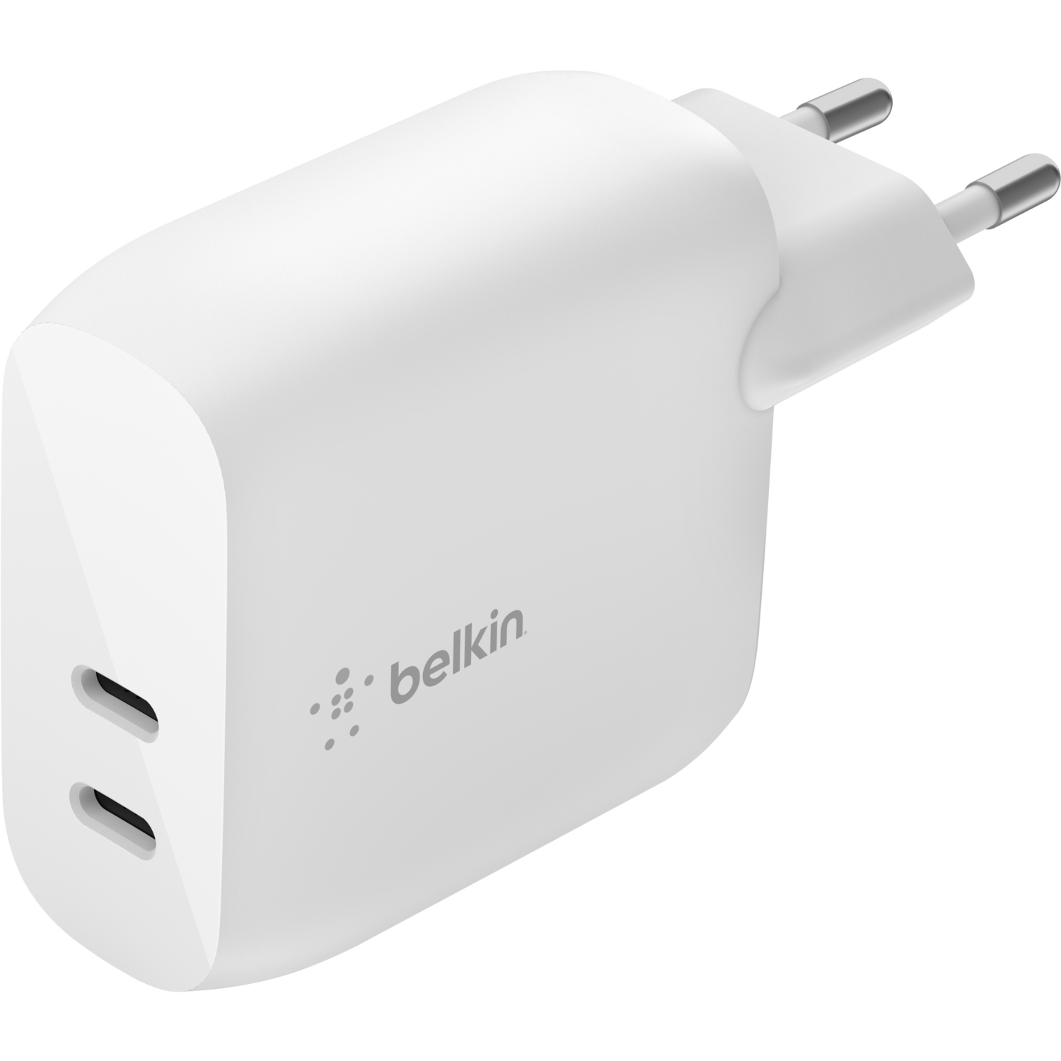 Мережевий зарядний пристрій Belkin 40Вт 2хUSB-С PD White (WCB006VFWH)фото