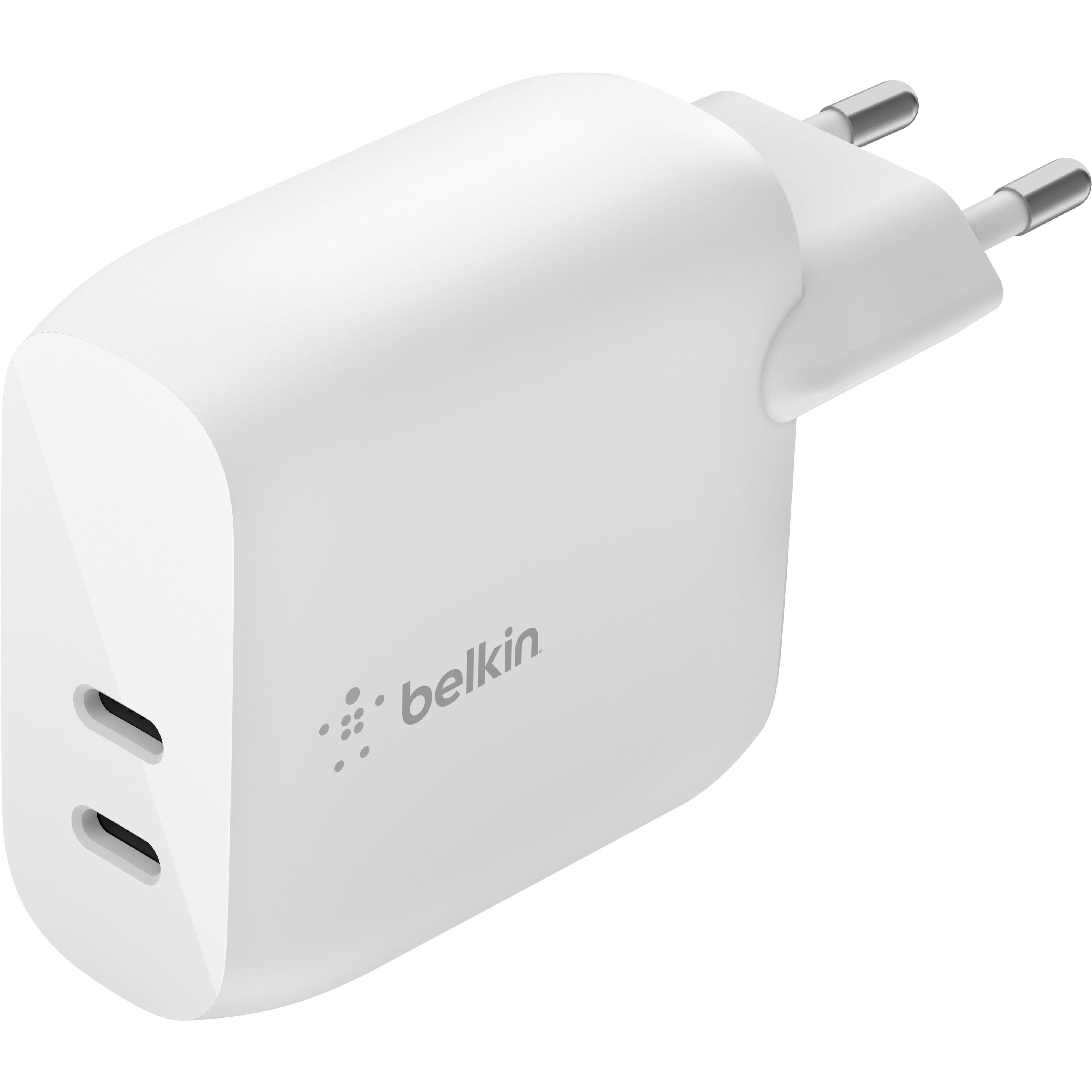 Мережевий зарядний пристрій Belkin 40Вт 2хUSB-С PD White (WCB006VFWH)фото1