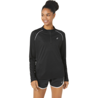 Лонгслив для бега Asics ( 2012C867 ) ICON 1/2 ZIP LS TOP 2023 001 BLACK/BLACK L черный