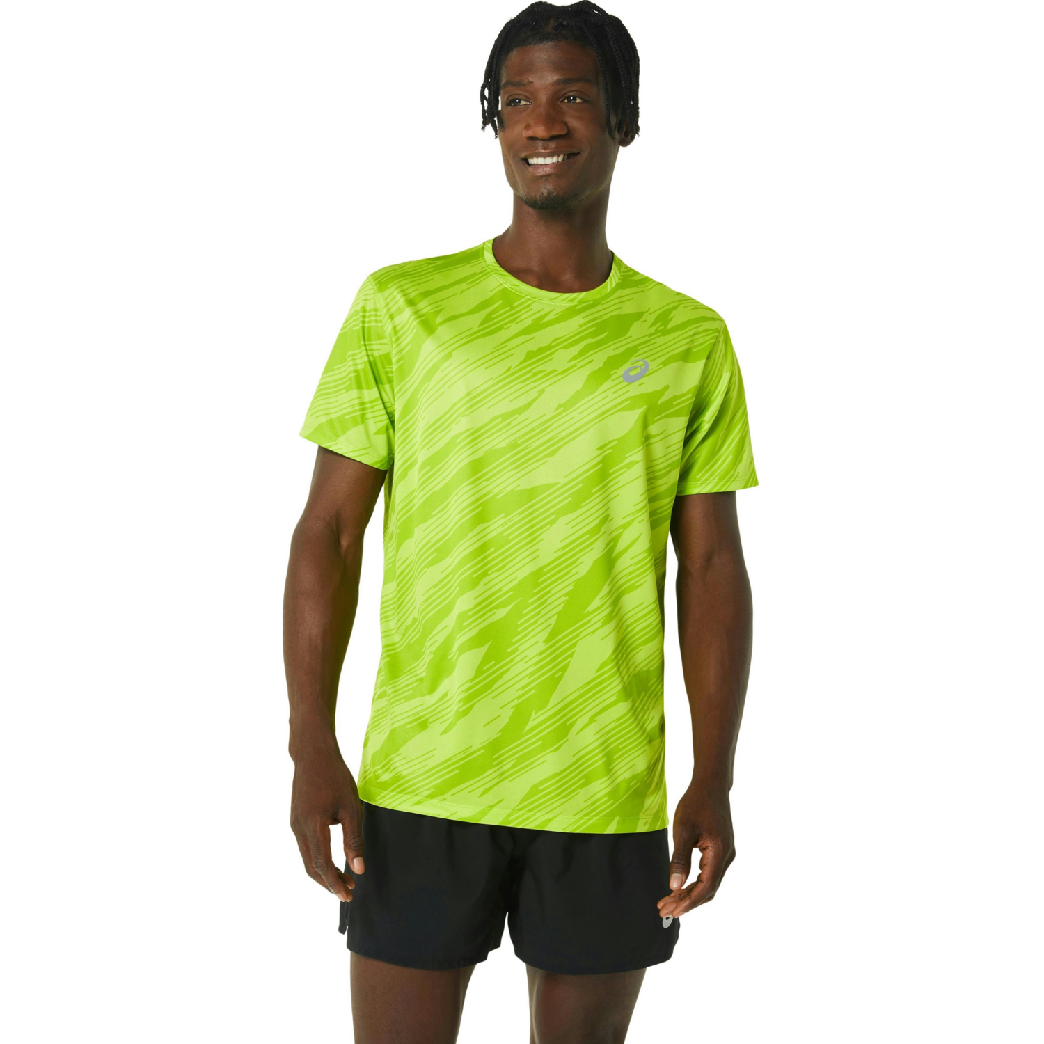 Футболка для бега Asics ( 2011C646 ) CORE ALL OVER PRINT SS TOP 2024 302 LIME ZEST/LIME ZEST 2XL салатовый фото 