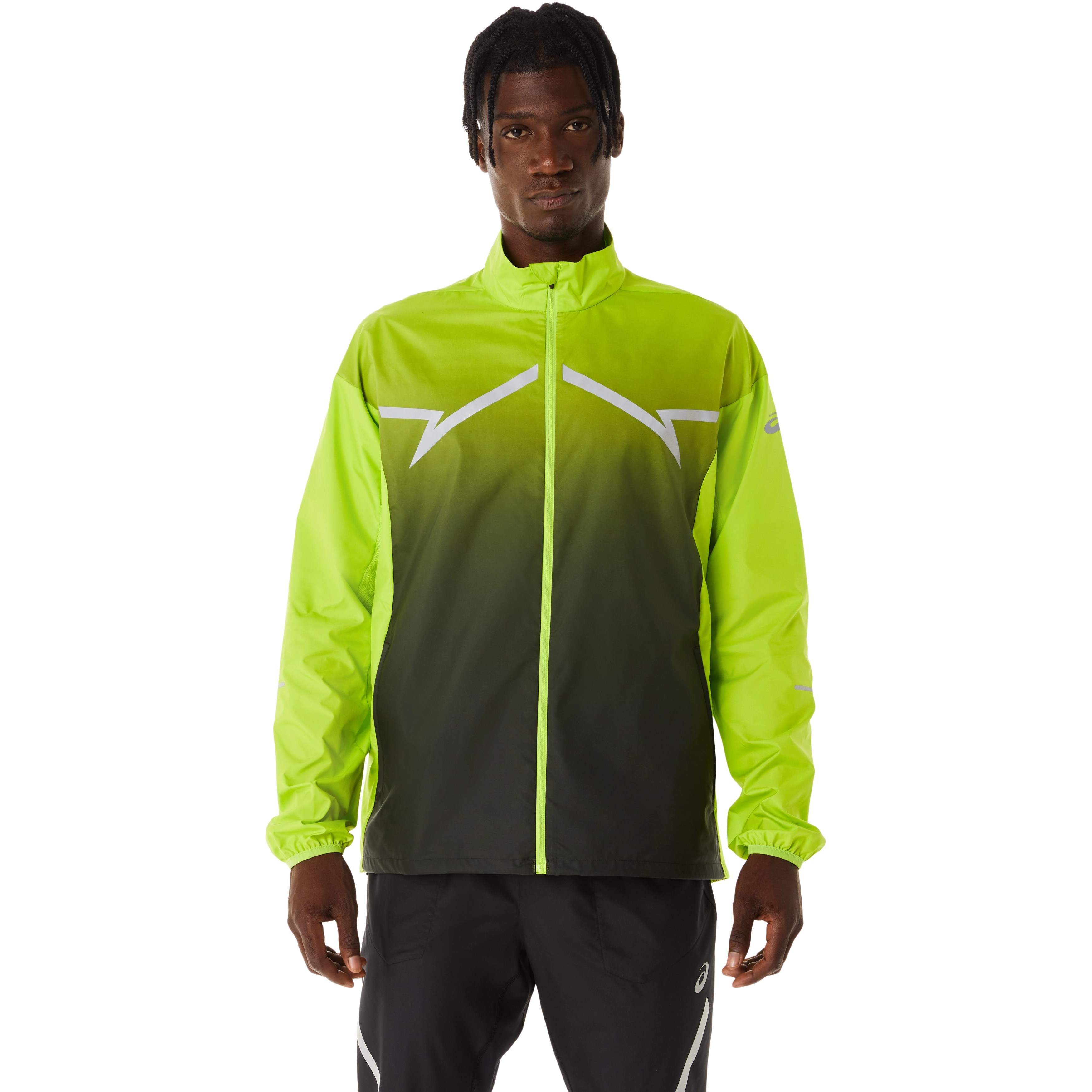 Куртка для бігу Asics ( 2011C745 ) LITE-SHOW JACKET 2023 300 LIME ZEST/PERFORMANCE BLACK 2XL салатовийфото1