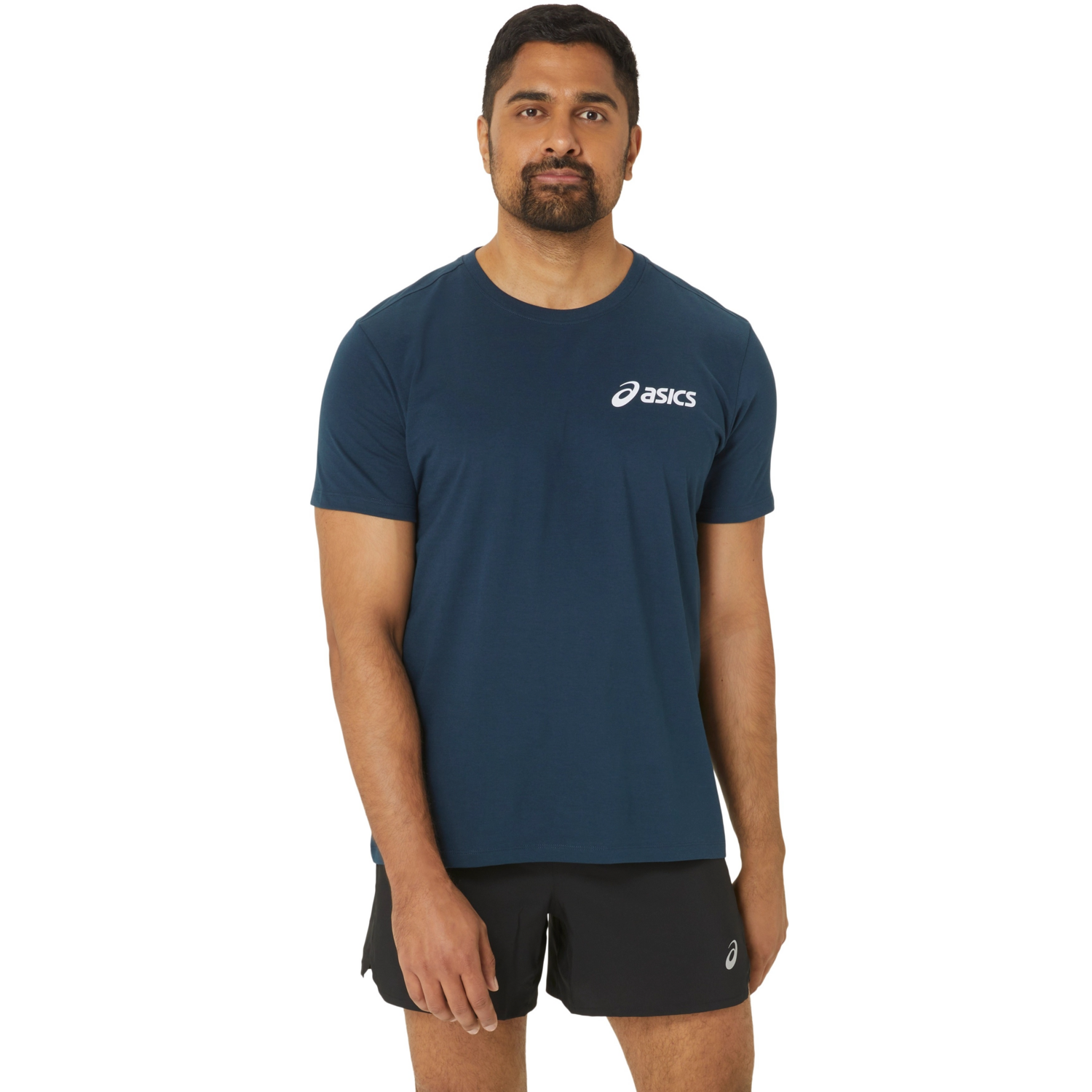 Футболка для бега Asics ( 2031E659 ) ASICS CHEST LOGO SS TEE 2024 FRENCH BLUE / BRILLIANT WHITE L темно-синий фото 