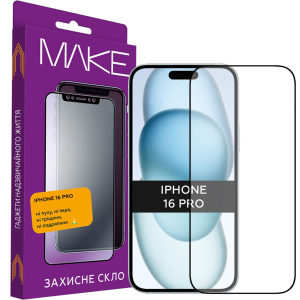

Защитное стекло MakeFuture для Apple iPhone 16 Pro (MGF-AI16P)