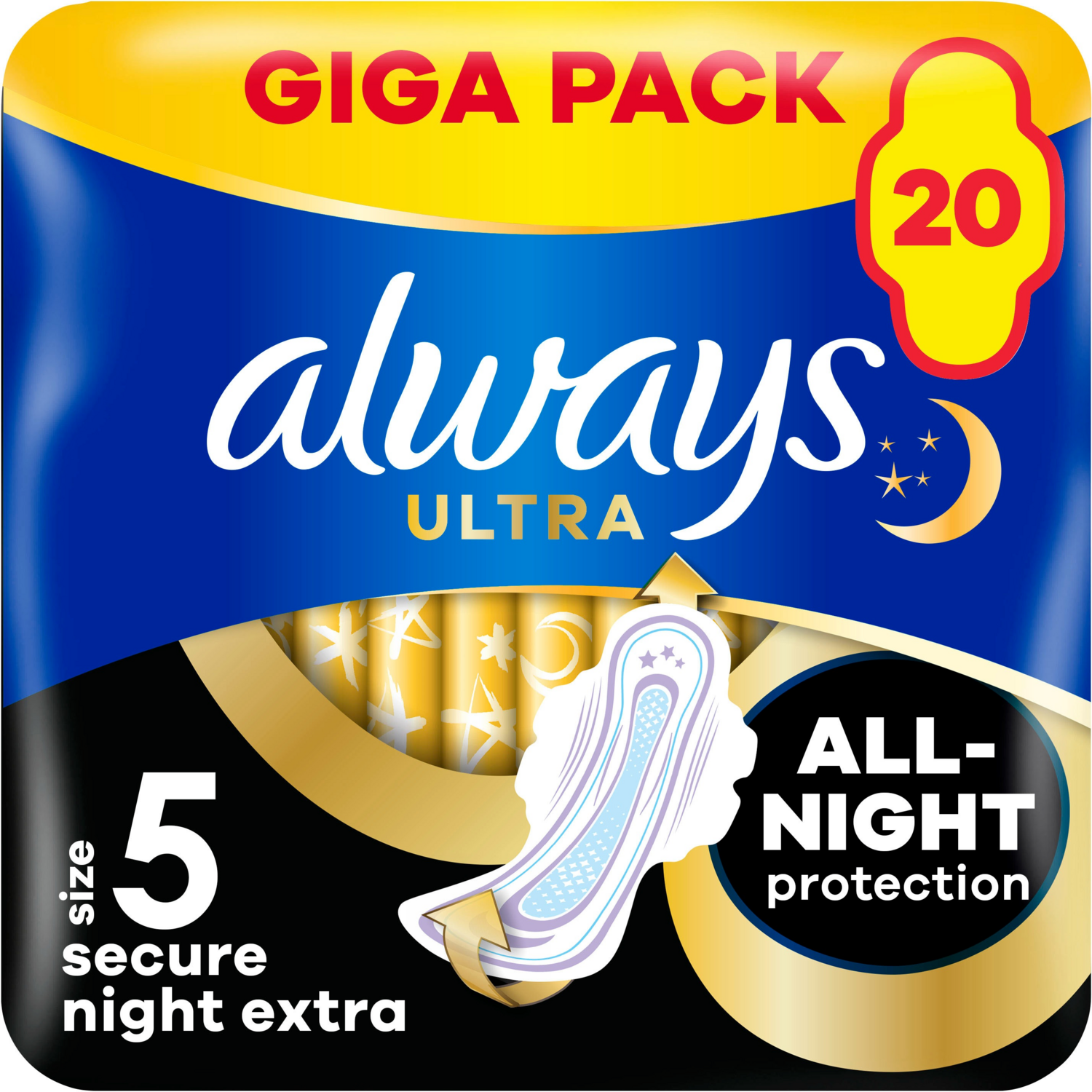 Гігієнічні прокладки Always Ultra Secure Night Extra Розмір 5 20штфото