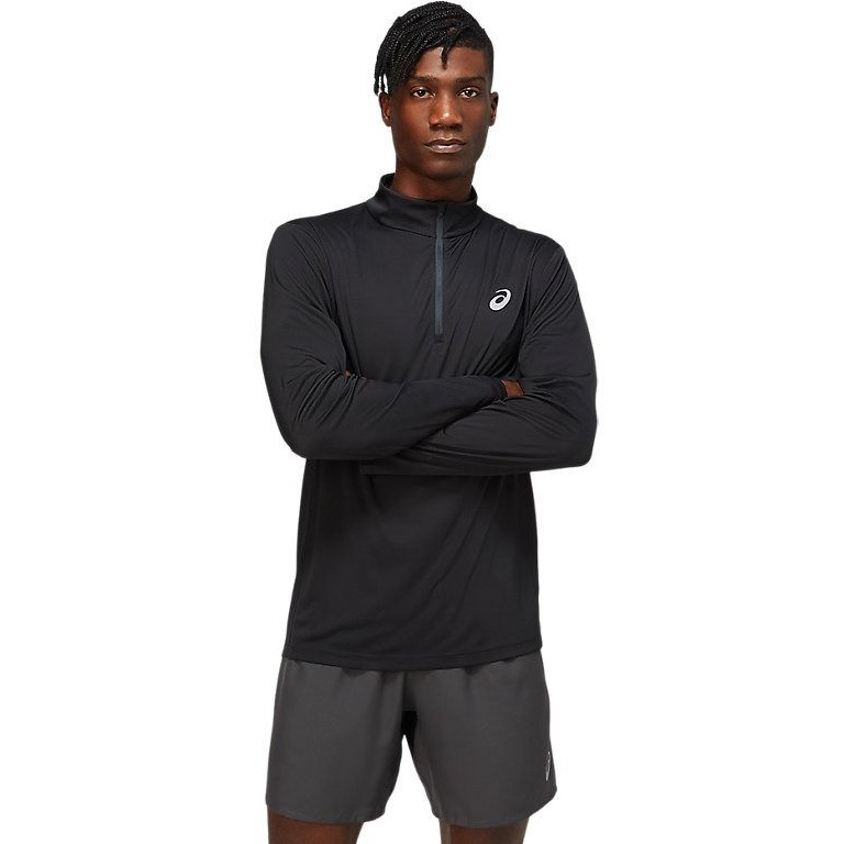 Лонгслив для бега Asics ( 2011C333 ) CORE LS 1/2 ZIP TOP 001 PERFORMANCE BLACK/PERFORMANCE BLACK S черный фото