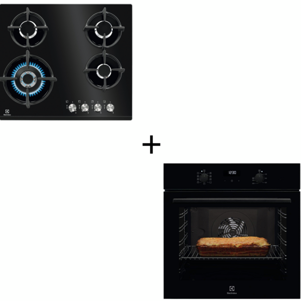 

Комплект Духовой шкаф Electrolux EOF3H50BK+Варочная поверхность газовая Electrolux KGG6437K