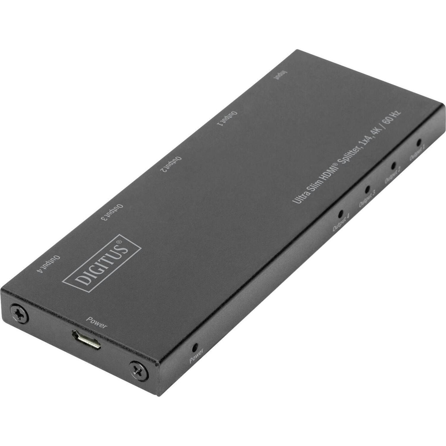 Видеосплиттер Digitus HDMI (INx1 - OUTx4), 4K, Ultra Slim (DS-45323) фото