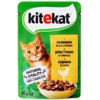 Влажный корм для взрослых кошек Kitekat с курицей в соусе 85г