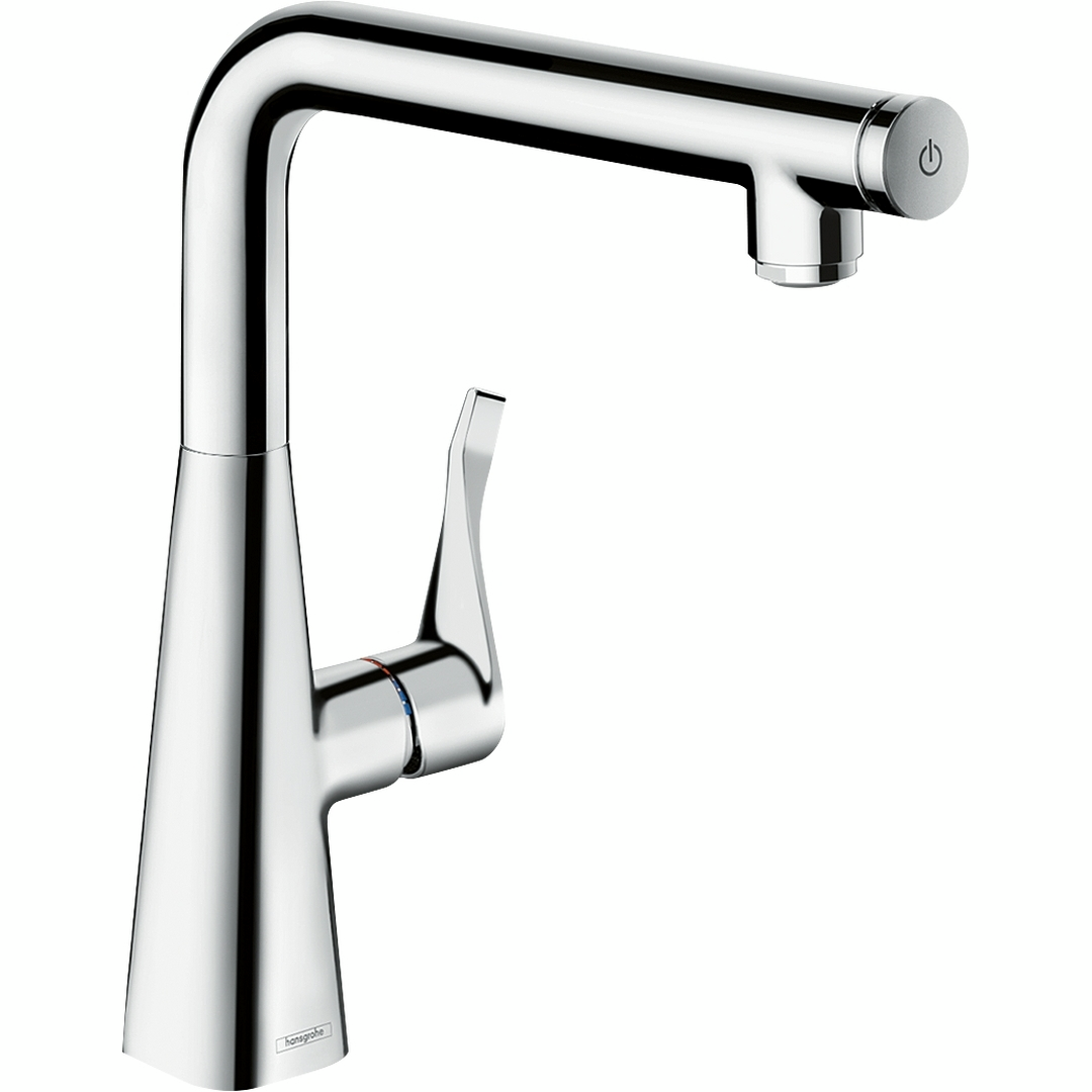 Змішувач для кухні Hansgrohe Metris Select, довж.виливу - 248мм, поворотний, важіль + кнопка, хром (14847000)фото1
