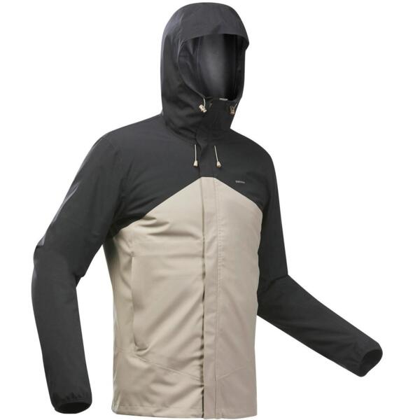 

Куртка мужская для горного туризма Quechua MH150 водонепроницаемая 8678198 XL черно-бежевая