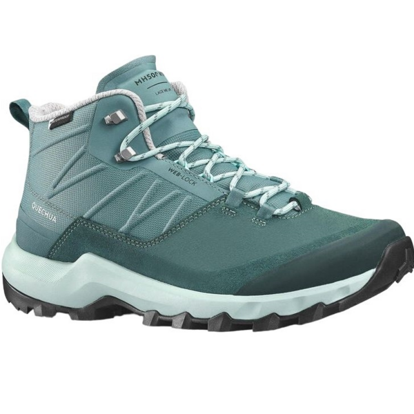 

Ботинки женские для горного туризма Quechua MH500 Mid водонепроницаемые 8664396 36 зеленые