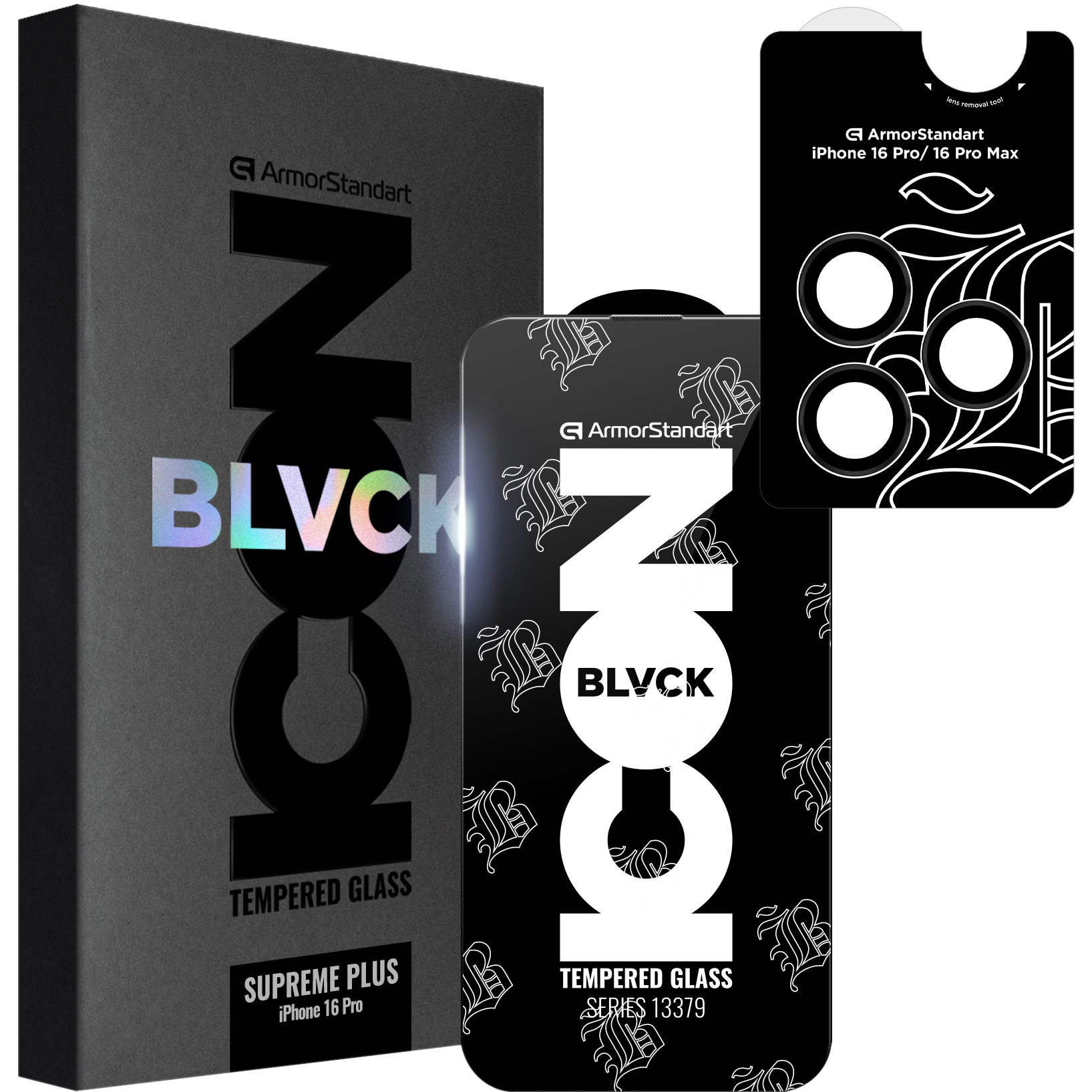 Защитное стекло ArmorStandart Supreme Plus Black Icon для Apple iPhone 16 Pro (ARM80298) фото 1