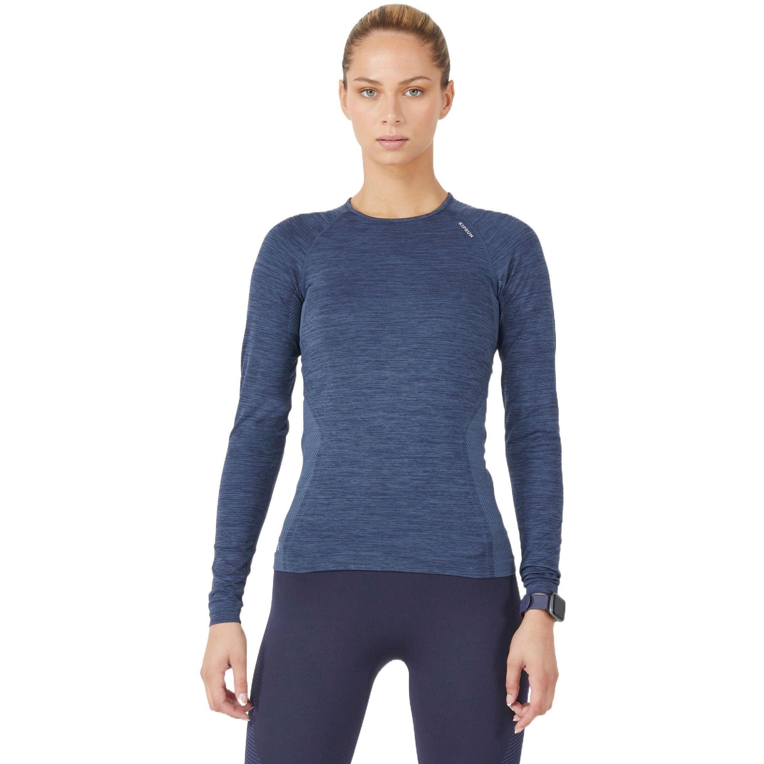 Лонгслів жіночий для бігу Kiprun Skincar з довгими рукавами 8750989 XL синійфото1