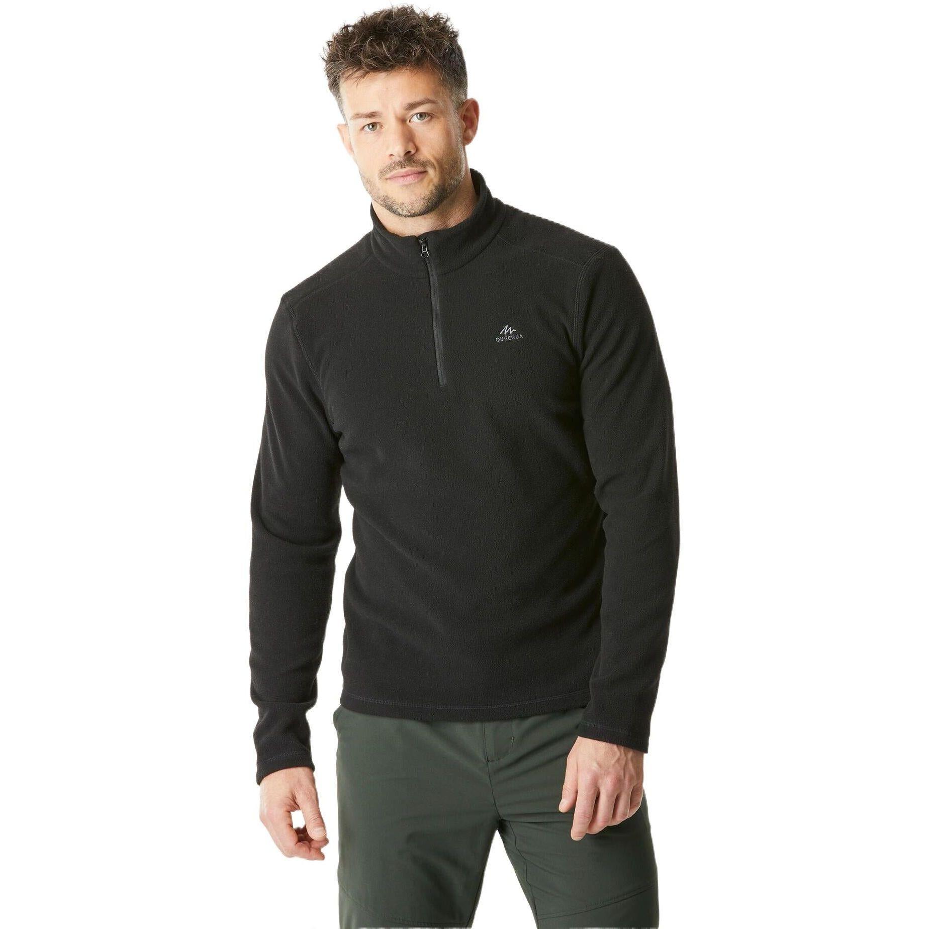 Флисовая кофта мужская для горного туризма Quechua MH100 966425 M черная фото 1