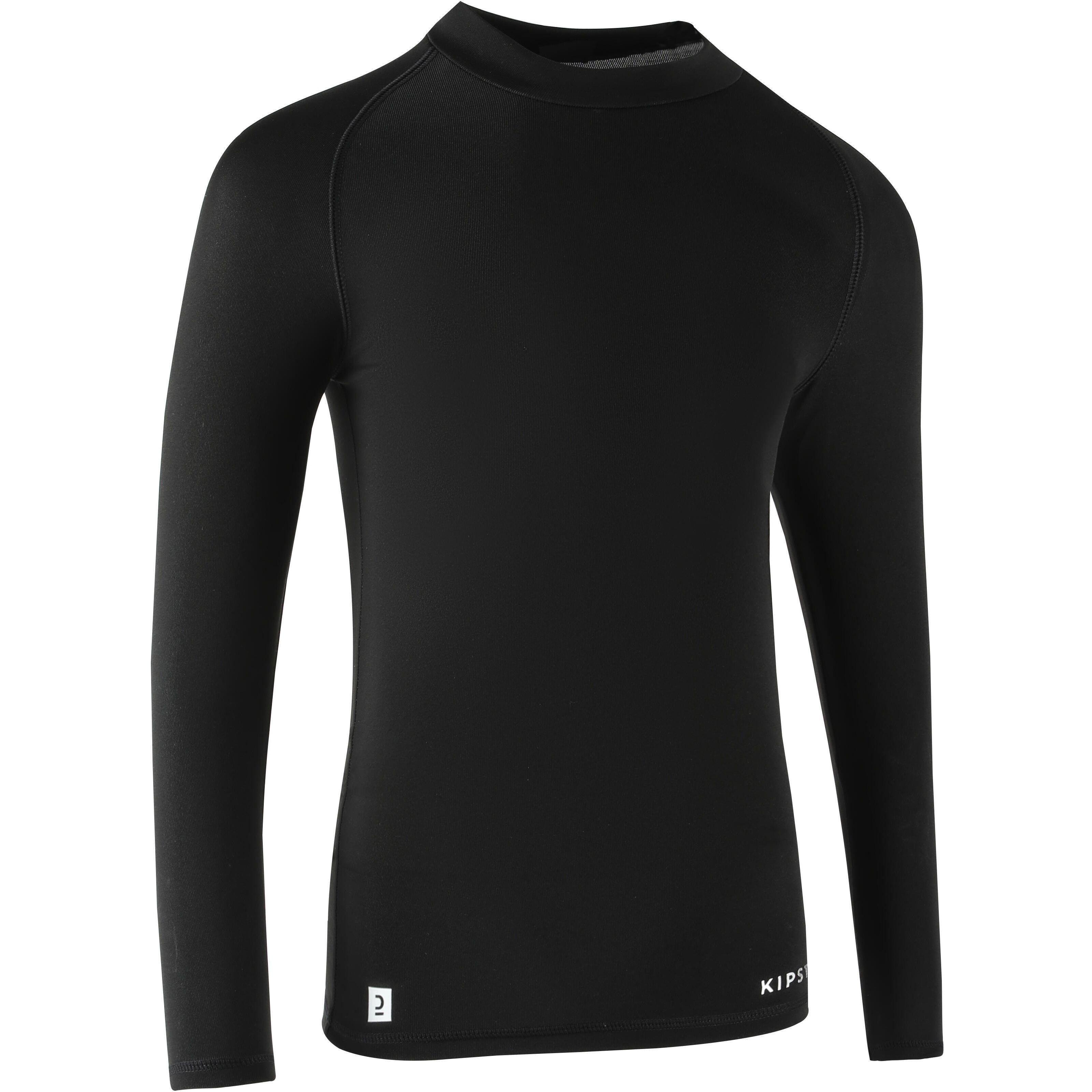 Термолонгслів дитячий Kipsta Keepcomfort 100 з довгими рукавами 8619327 7-8 р (123-130 см) чорнийфото1
