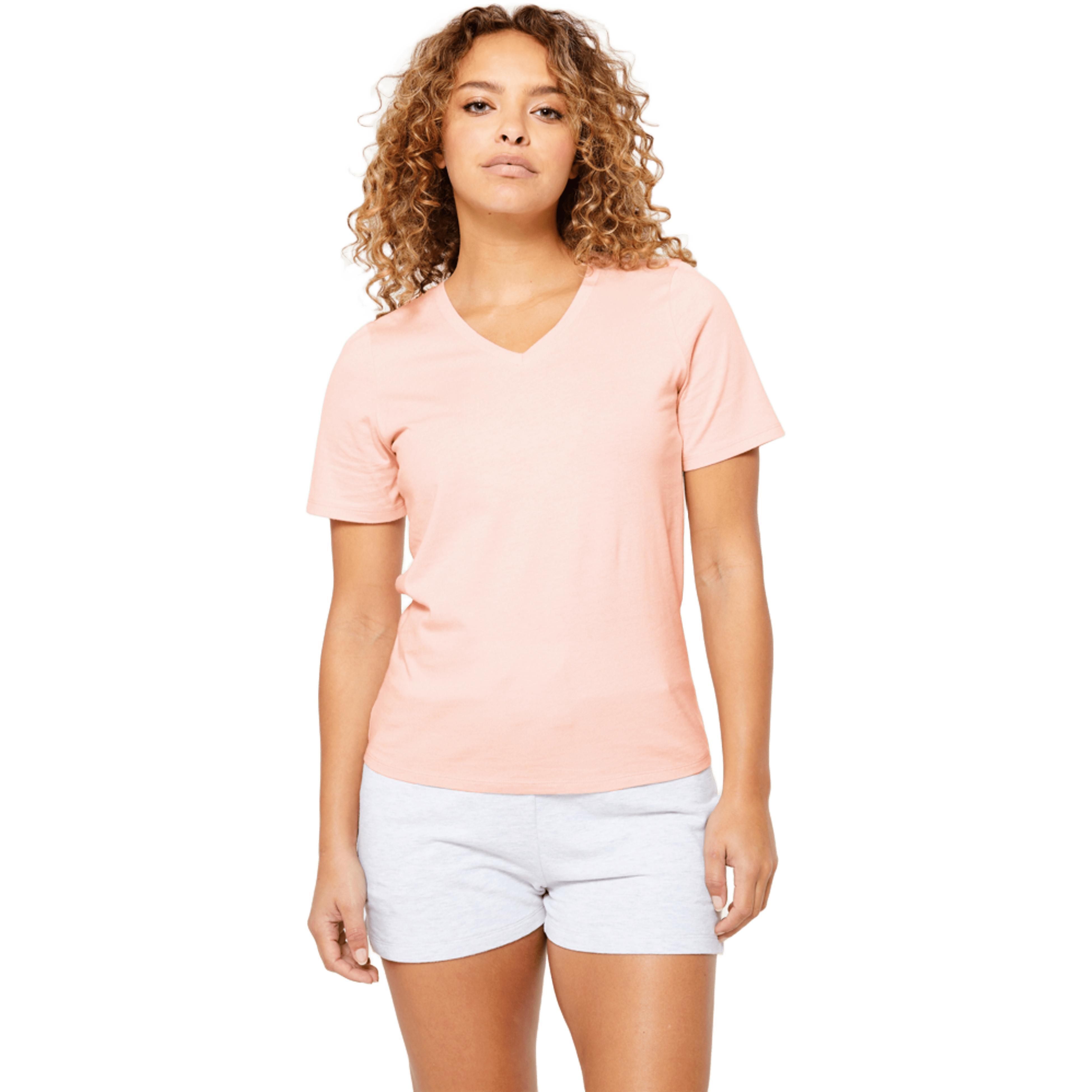 Футболка женская для фитнеса Nyamba с V-образным вырезом 500 8736350 3XL розовая фото 1