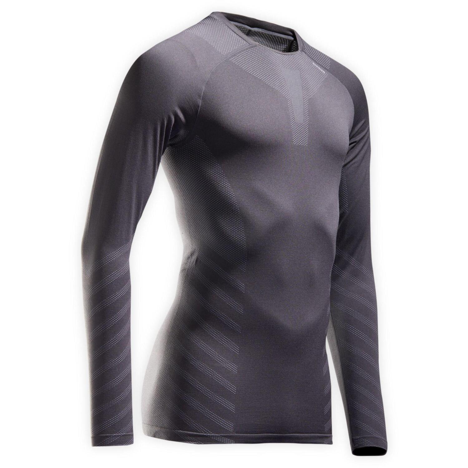 Лонгслів чоловічий для бігу Kiprun Skincare 8588361 2XL сірийфото