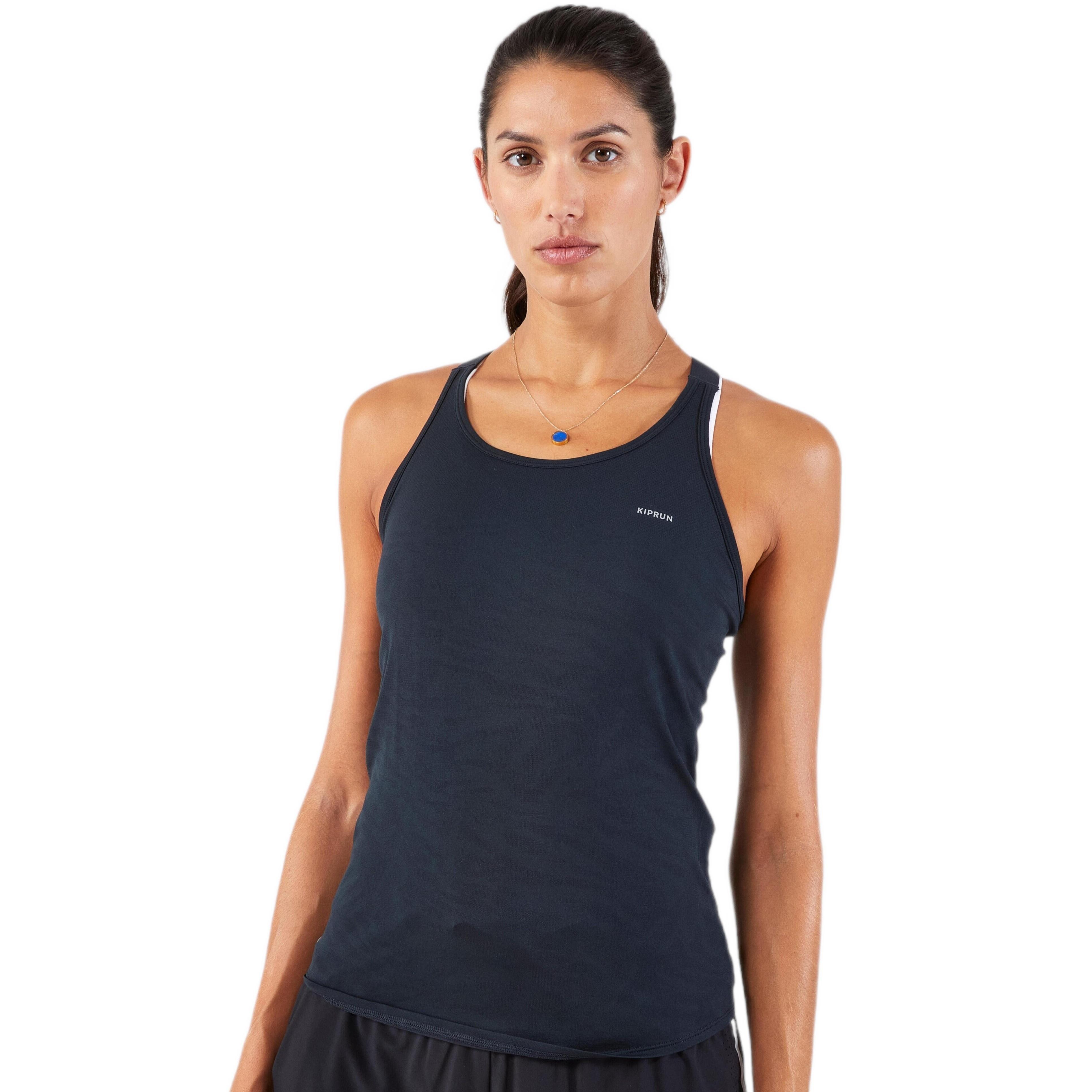 Майка жіноча Kiprun Run 500 8830990 XS темно-сірафото1