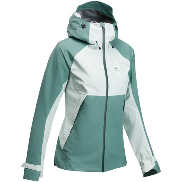 Куртка жіноча для туризму Quechua Raincut Long водонепроникна 8589860 2XL хакіфото
