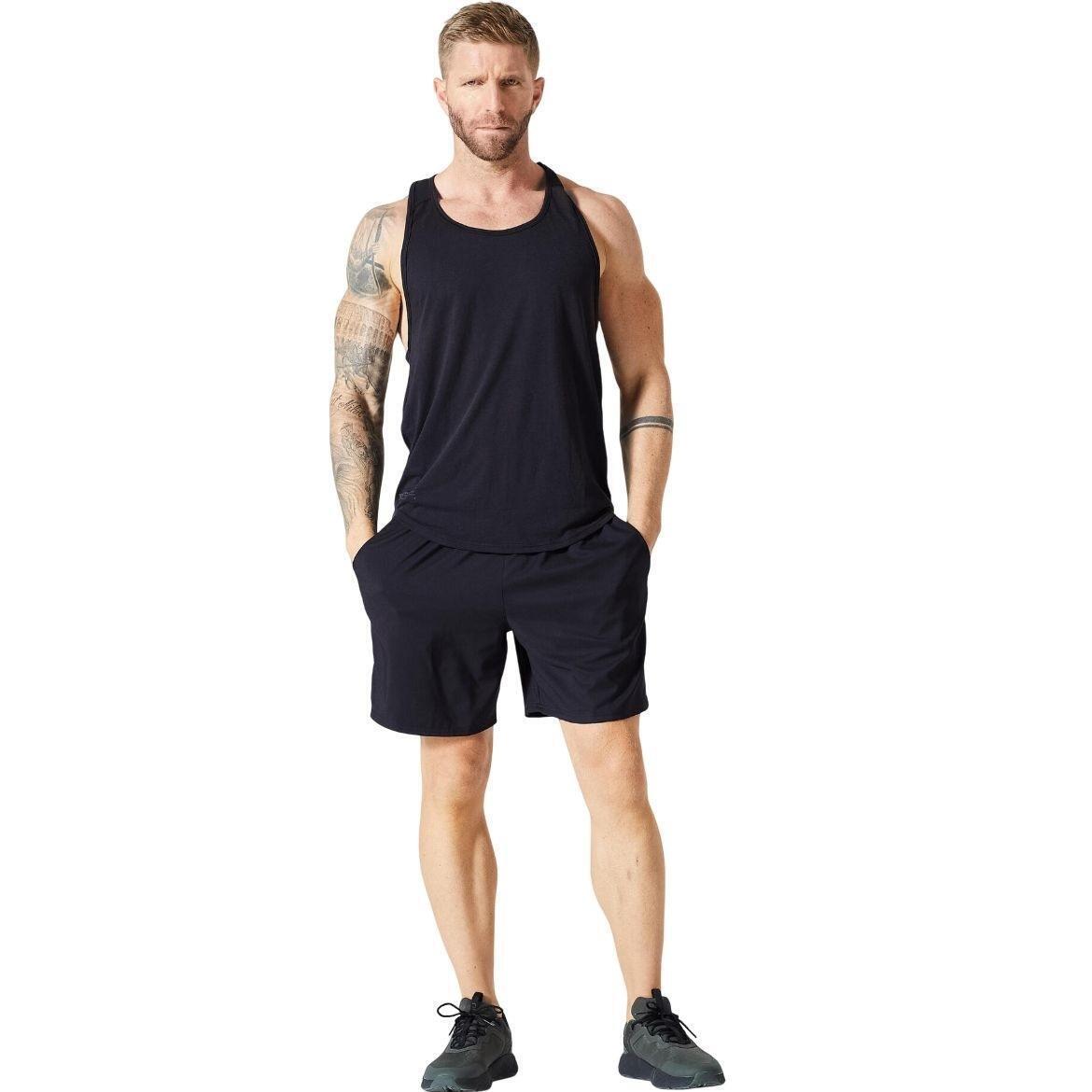 Майка-стрингер мужская для бодибилдинга Domyos 8604421 L черная фото 