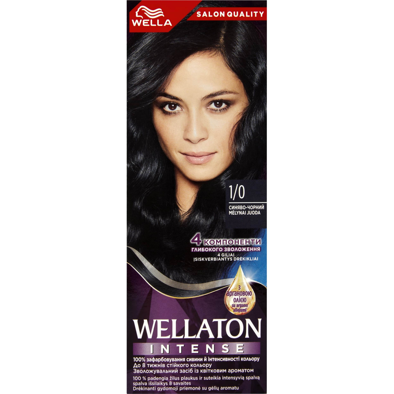 Фарба для волосся Wella Wellaton Intense 1/0 Синьо-чорнийфото