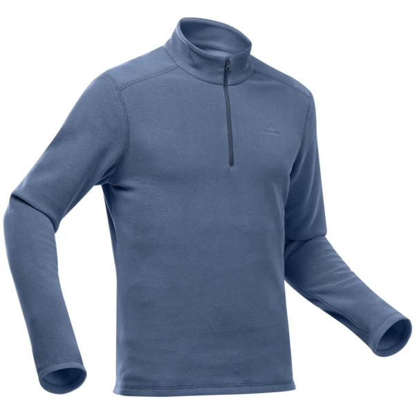 

Флисовая кофта мужская для горного туризма Quechua MH100 8670150 3XL серо-голубая