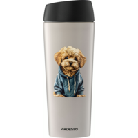 Термочашка Ardesto Coffee Time Maltipoo 450мл, сірий, нержавіюча сталь (AR2645MP)