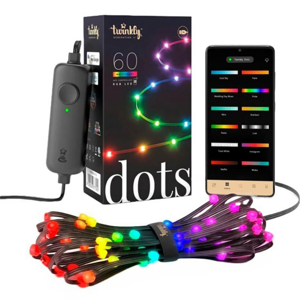 Акція на Smart LED Гирлянда Twinkly Dots 60 RGB LED Lights String Clear Wire USB-A (TWD060STP-T) від MOYO