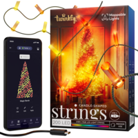 Smart LED Гірлянда Twinkly Strings USB 200 Candle-shaped RGB LEDs, Green Wire, USB-C (TWKC200RGB-G)