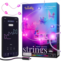 Smart LED Гирлянда Twinkly Strings USB 100 Heart-shaped RGB LEDs, Clear Wire, USB-C (TWKH100RGB-T)