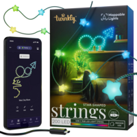 Smart LED Гирлянда Twinkly Strings USB  200 Star-shaped RGB LEDs, Green Wire, USB-C (TWKS200RGB-G)