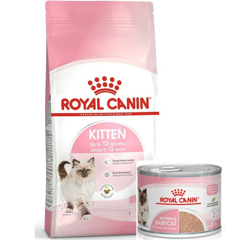 Набор для котят Сухой корм Royal Canin Kitten 400г + Влажный корм Royal Canin Kitten Loaf паштет 85г фото 