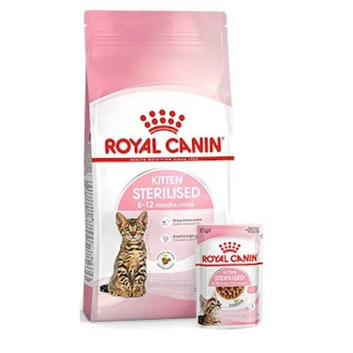 Набір для кошенят Сухий корм Royal Canin Kitten Sterilised 400г + Вологий корм Royal Canin Kitten Sterilised 85гфото