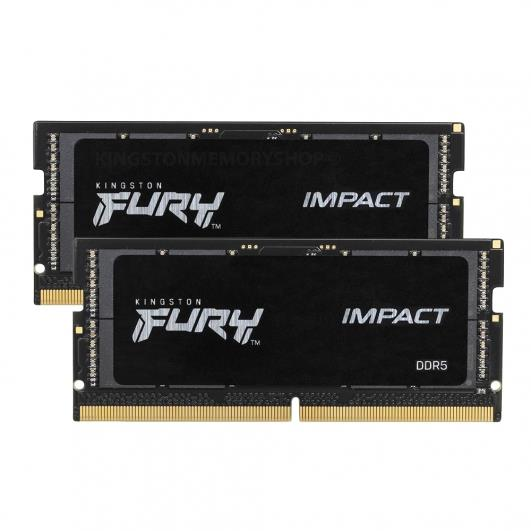 Память для ноутбука Kingston DDR5 16GB KIT (8GBx2) 4800 FURY Impact (KF548S38IBK2-16) фото 