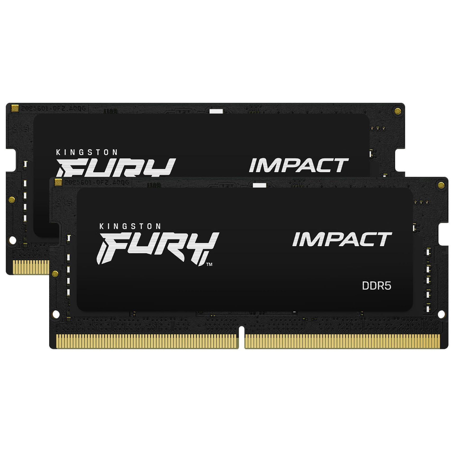 Память для ноутбука Kingston DDR5 16GB KIT (8GBx2) 4800 FURY Impact (KF548S38IBK2-16) фото 1