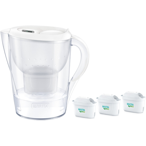 

Фильтр-кувшин Brita Marella XL Memo MXPro 3.5л (2л очищенной воды) + 3 картриджа белый (1052782_55)