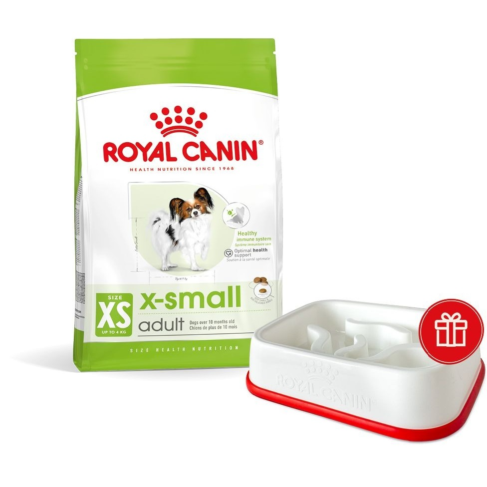 Сухой корм для собак Royal Canin X-Small Adult миниатюрных пород 3кг + кормушка в подарок фото 