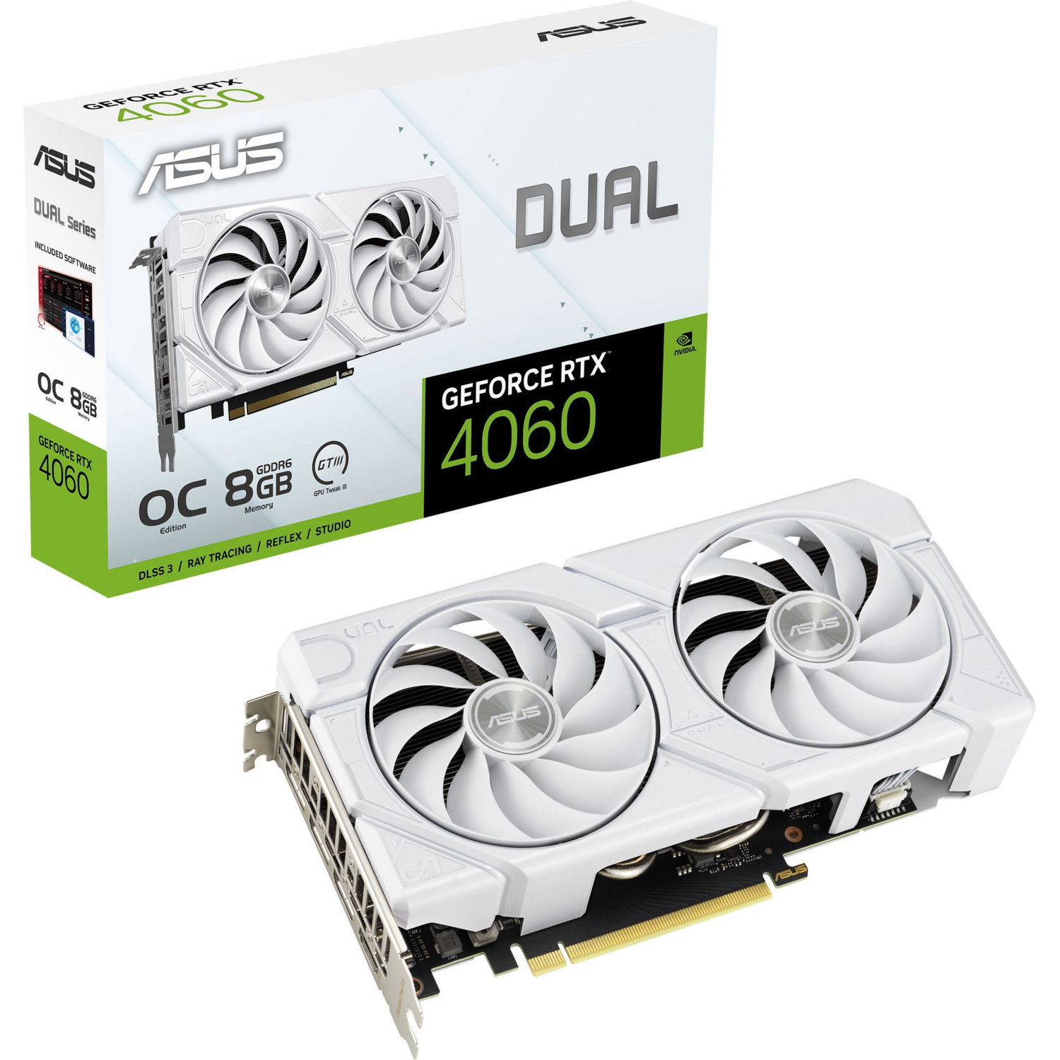 Видеокарта ASUS GeForce RTX 4060 8GB GDDR6 DUAL OC EVO WHITE (90YV0JCB-M0NA00) фото 