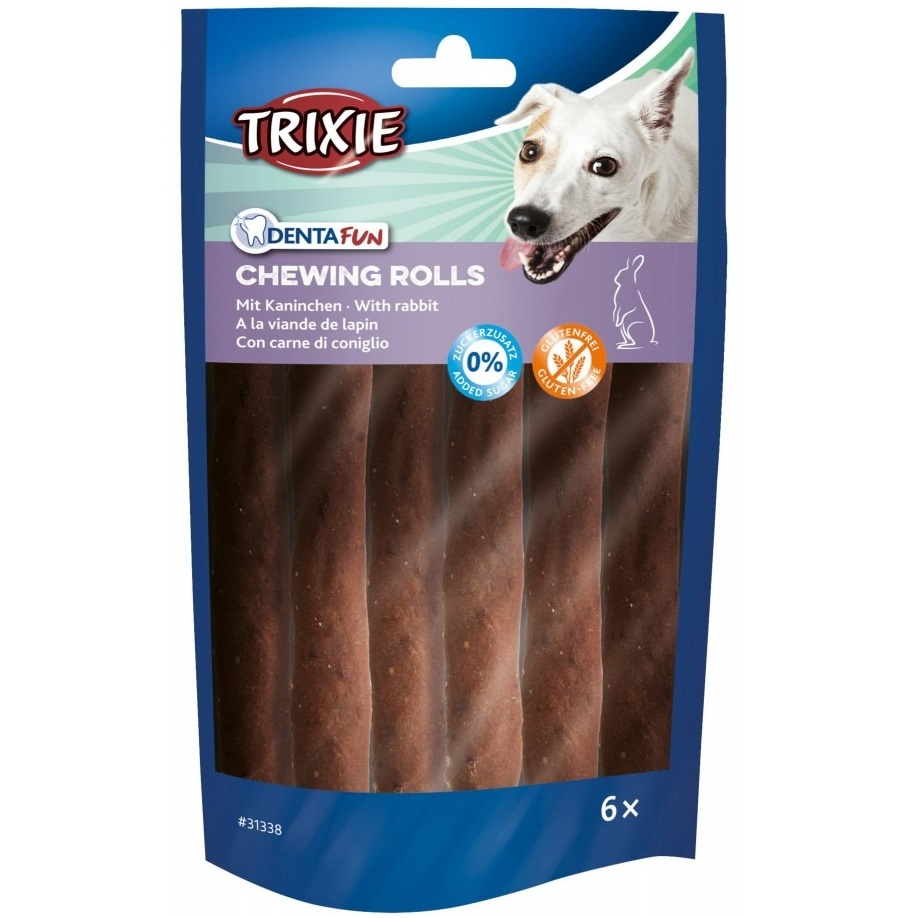 Лакомство для собак Trixie Denta Fun Палочка для чистки зубов с кроликом 12 см 6*70 г фото