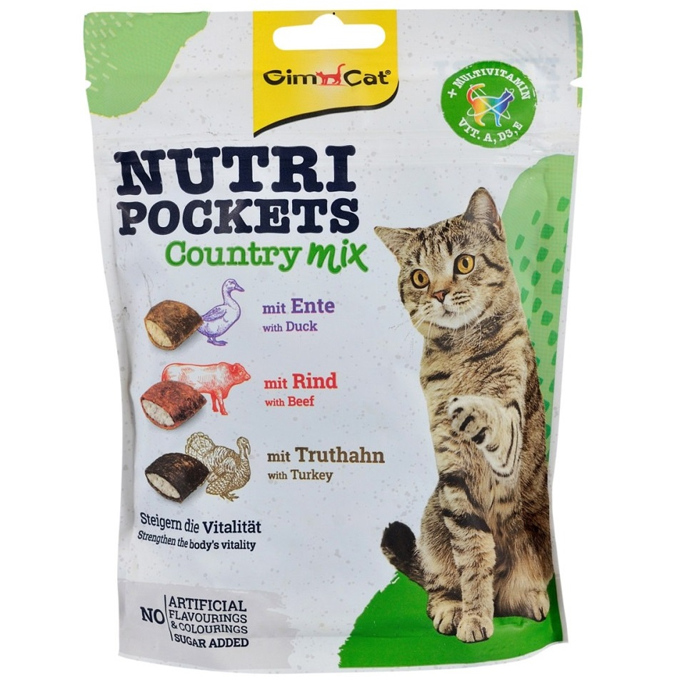 Лакомства витаминные для котов GimCat Nutri Pockets Кантри микс 150 г фото 