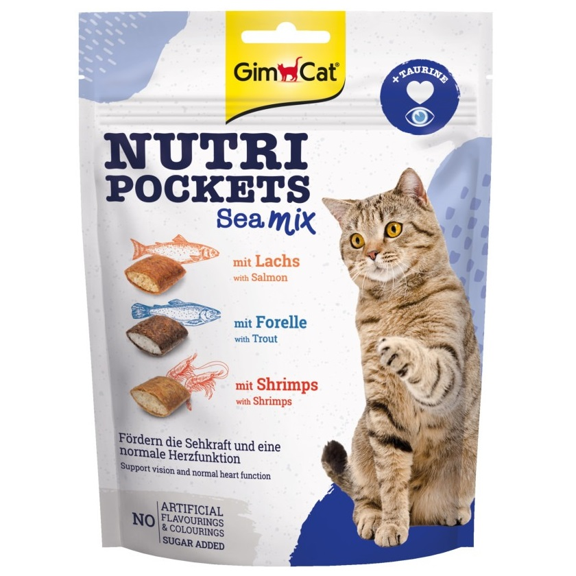 Лакомства витаминные для котов GimCat Nutri Pockets Морской микс 150 г фото 