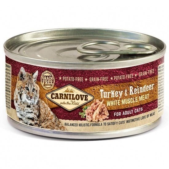 

Влажный корм для котов Carnilove Turkey & Reindeer и северный олень 100 г