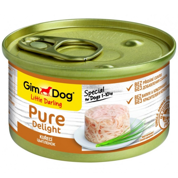 

Влажный корм для собак GimDog Pure Delight миниатюрных пород с курицей 85 г