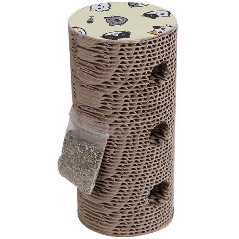 Дряпка для котів Eastland Колода з трьома отворами з котячою м'ятою 9*20 cмфото1